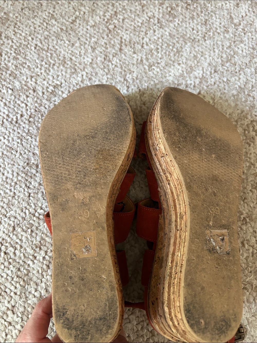 Women's Suede Lace-Up Sandals in Rust Orange - Picture 4 of 5